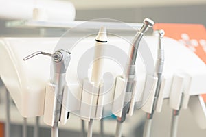 Professional dental equipment, tools set. Instruments