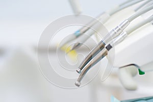 Professional dentist equipment and tools in the medical center. Dental clinic doctor appointment