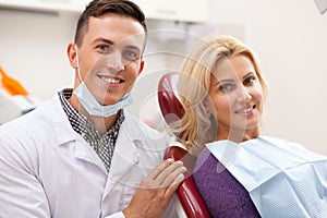 Professional dentist working at his dental clinic