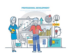 Professional development. Professional qualities, modernization individual and ethics, improvement skills. photo