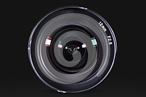 Professional digital camera lens with dark background