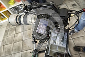 Professional digital video camera. accessories for 4k video cameras.