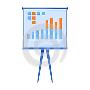 Professional display board with graphics semi flat color vector object