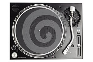 Professional dj turntable isolated on white