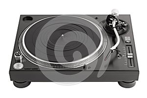 Professional dj turntable isolated on white