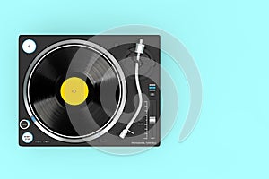 Professional DJ Turntable Vinyl Record Player. 3d Rendering