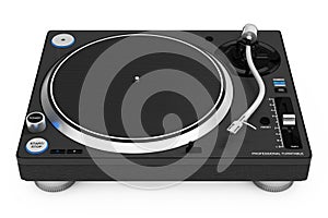 Professional DJ Turntable Vinyl Record Player. 3d Rendering