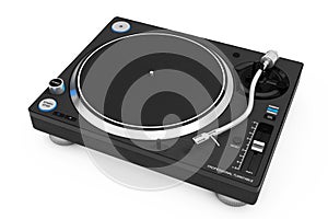 Professional DJ Turntable Vinyl Record Player. 3d Rendering