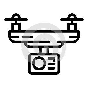 Professional drone camera icon, outline style