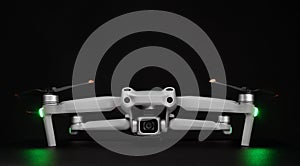 Professional drone - isolated on black background