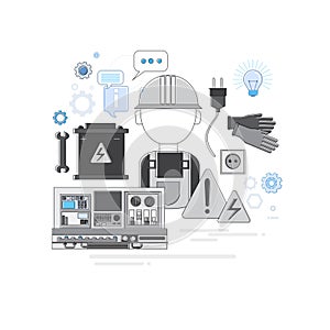 Professional Electrican Electricity Technology Web Banner