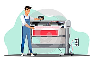 Professional equipment for advertising agency. Vector illustration photo