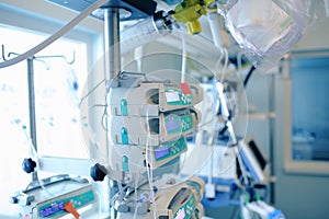 Professional equipment in the hospital intensive care unit