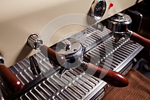 Professional espresso machine in pub, bar, restaurant.