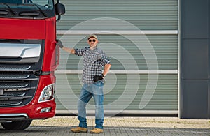 Professional Euro Trucker and His Brand New Semi Tractor Truck