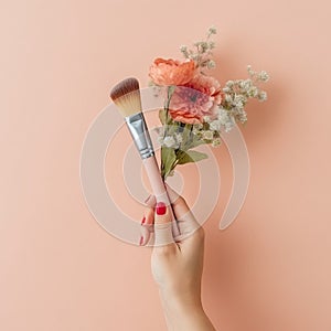 professional and everyday makeup brushes. Stylist and makeup artist tools