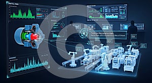 Futuristic Technology Dashboard - Complex Information Analysis with Machine Learning