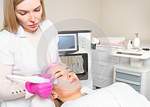 Face Skin Care. Facial Hydro Microdermabrasion Peeling Treatment