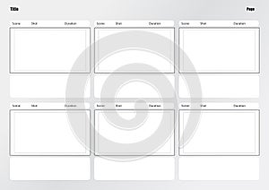 Professional of film storyboard template