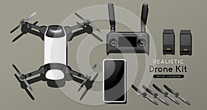 Professional Flight Drone Kit Mockup