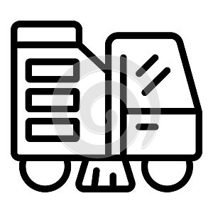 Professional floor cleaner icon outline vector. Sweeper and scrubbing equipment