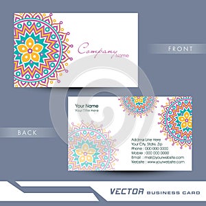 Professional floral business card or visiting card design.