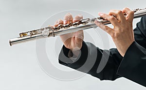Professional flutist solo player photo