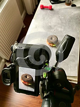 Professional Food-Photographer Making Shot of Food for Advert with Slr Camera