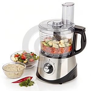 Food processor isolated on white background