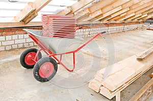 Professional galvanized wheelbarrow