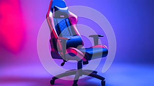 Professional Gaming Chair Isolated on White Background for Design Projects photo