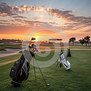 Golf Gear at Sunset