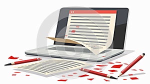 Professional Grammar Check and Text Errors Concept. Usage of Image Illustration