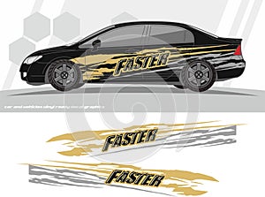 Faster Car and vehicles decal Graphics Kit designs. ready to print and cut for vinyl stickers. photo