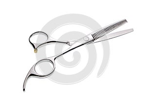 Professional haircutting scissors isolated, with clipping path.