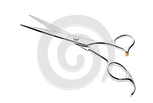 Professional haircutting scissors isolated, with clipping path. photo