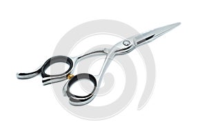 Professional hairdressing scissors isolated on white background