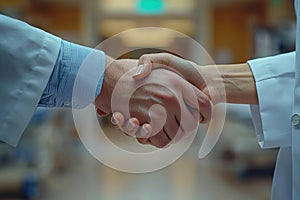 A Professional Handshake in a Healthcare Setting Represents Trust, Commitment, and Collaboration