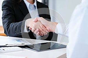 Professional Handshake Over Business Deal