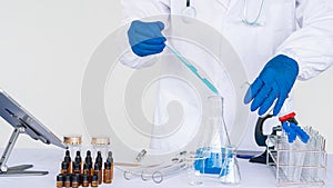 A professional healthcare researcher working in a medical science laboratory. Experimental Technology Around Pharmaceutical Chemis