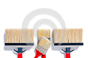 Professional house painter, work tools on a white background