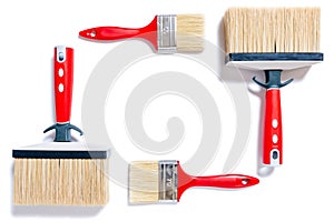 Professional house painter, work tools on a white background