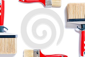Professional house painter, work tools on a white background