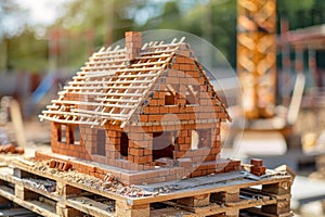 Professional image of brick house construction project for the building industry