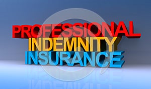 Professional indemnity insurance on blue