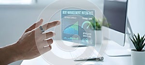 Man touching glowing holographic network interface representing cloud computing and secure connectivity.