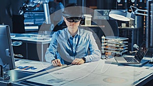 Professional Japanese Development Engineer is Working in a AR Headset, Working with Virt