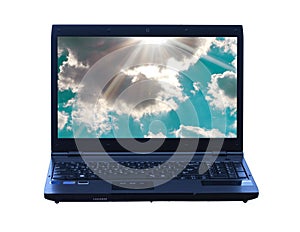 Professional laptop isolated in white background