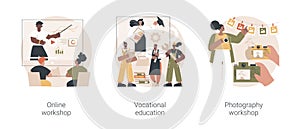 Professional learning abstract concept vector illustrations.