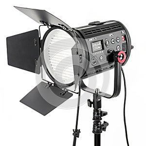 Professional LED studio light isolated on white background